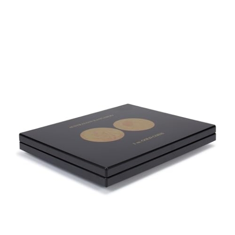 Leuchtturm 370203 Münzkassette Volterra UNO für 30 Goldmünzen Australian Kangaroo - 305 x 245 x 30 mm, Holzoptik, Samt
