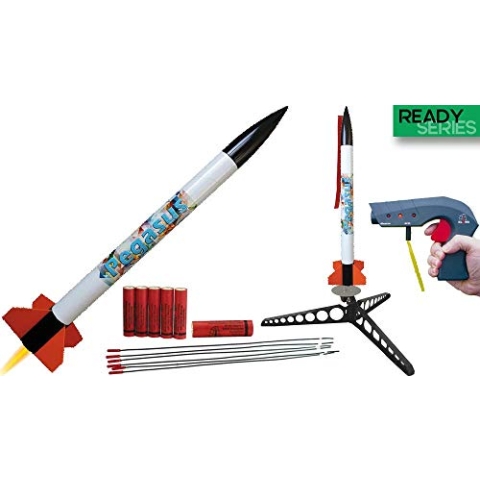 NEU: Pegasus Modellrakete mit Umfangreichem Zubehör: Ready To Fly, komplett mit Startrampe, Zündgerät, Treibsätzen, Elektrozünder und Schutzwatte! - Landung erfolgt mittels Fallschirm