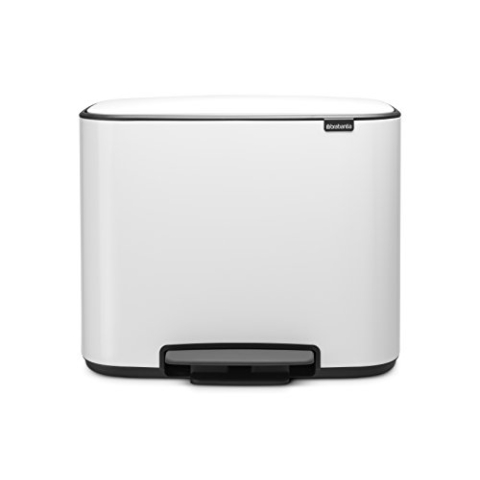 Brabantia Bo Treteimer 36 L Abfalleimer, Metall, Weiß, 54 x 36.5 x 44 cm, 1 Einheiten