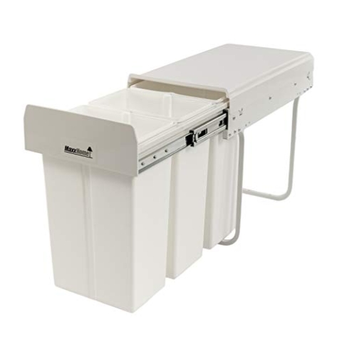 MaxxHome 20580 Abfalleimer Tandem, 15 l, Weiß
