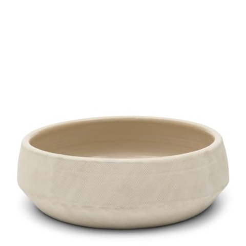 Riviera Maison Dekoration Schale Beige Obstschale Keramik runde Schale tief Ø 30 cm, handgefertigt - Nanterre Decoration Bowl - (ØxH) 30x9