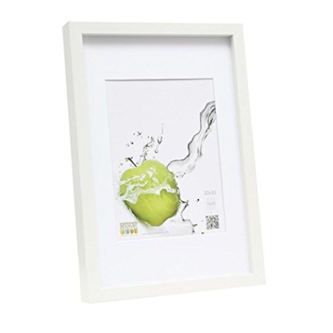 Deknudt Frames S40AK1-P1-40.0X50.0 Bilderrahmen Basic mit Passpartout, hoch, Holz/MDF, 52,7 x 42,7 x 3,5 cm, weiß