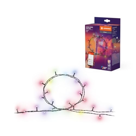 LEDVANCE SMART WIFI CRYSTAL LED-Lichterkette mit buntem Licht, Macig RGB, dimmbar, schwarz, Leuchtmittel nicht austauschbar