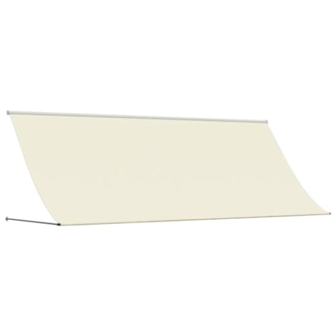 vidaXL Markise, Fallarmmarkise Einziehbar, Sonnenschutz für Terrasse Balkon Garten, Fenstermarkise Balkonmarkise, Creme 400x150cm Stoff Stahl