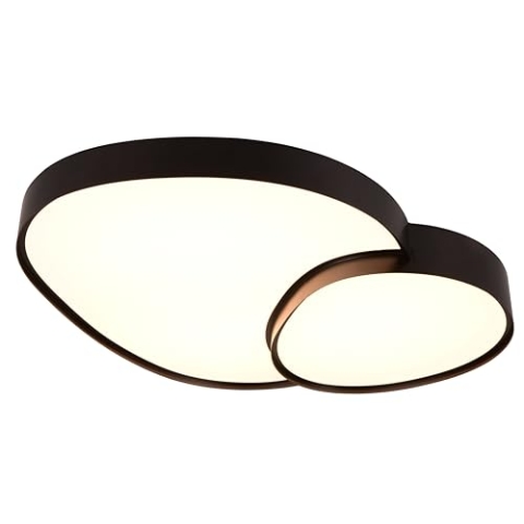 Trio Leuchten Deckenleuchte Rise 647519232, Metall Schwarz matt, Schirm Kunststoff Weiß, inkl. 45 Watt LED, Fernbedienung, Dimmbar, Lichtfarbe einstellbar