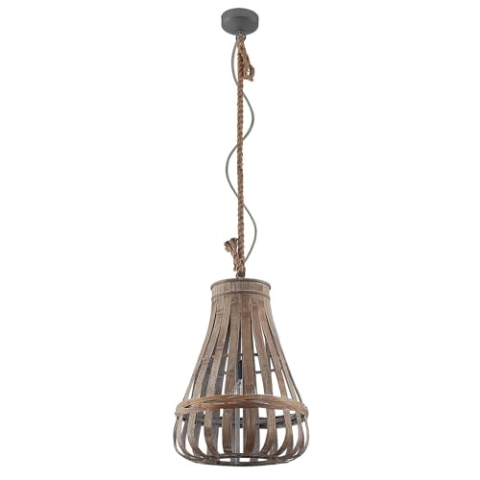 Lindby Pendelleuchte Haruno (Maritim) aus Holz (1 flammig, E27) - Hängeleuchte Esstischlampe Hängelampe Wohnzimmerleuchte