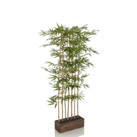hjh OFFICE Kunstpflanze Bambus I künstliche Deko Pflanze 150cm, pflegeleichter Bambusstrauch, Sichtschutz Kunstbaum Grün, 871052