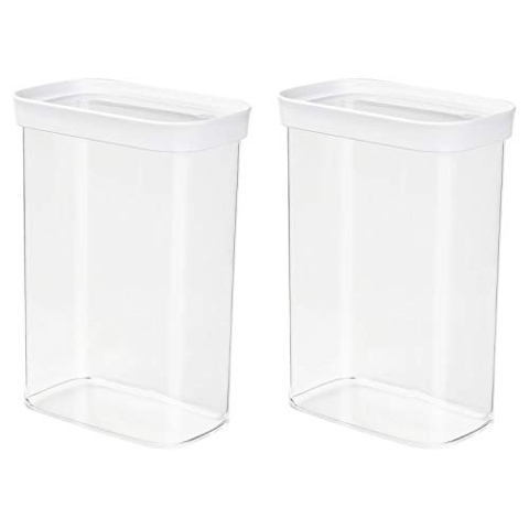 EMSA 513559 OPTIMA Trockenvorratsdose, Hochformat, 2.20 Liter, klar/weiß (2er Pack)
