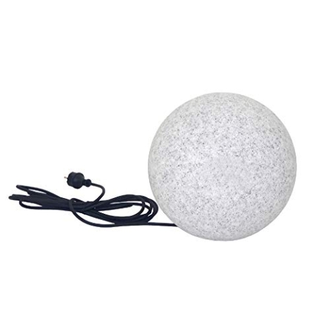 Trango 1er Set 250GB IP65 Gartenkugel inkl. 1x 4 Watt E27 LED Leuchtmittel in Granitstein-Optik *NATURE* Kugelleuchte mit 25cm Durchmesser & ca. 5 Meter IP44 Kabel Gartenleuchte, Leuchtkugel