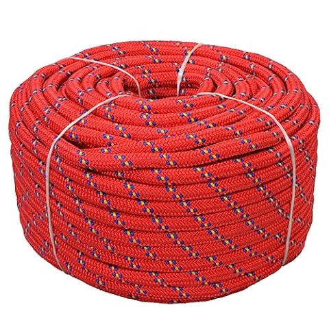 vidaXL Bootsseil Polypropylen 18mm 50m Rot Ankerleine Festmacher Tauwerk Seil