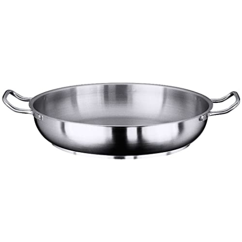 Contacto Edelstahl Bratpfanne 20 cm, matt mit zwei Griffen ohne Stiel
