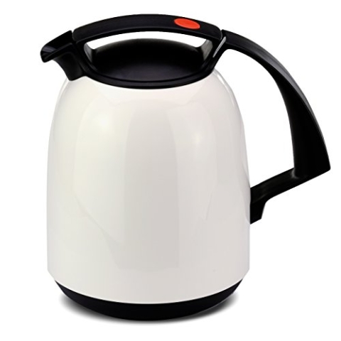 ROTPUNKT Isolierkanne 810 FAY 1,0 l | Zweifunktions-Drehverschluss | BPA-frei - gesundes Trinken | Made in Germany | Warm + Kalthaltung | Glaseinsatz | cocos