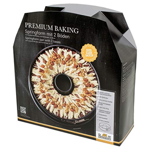 Birkmann, Premium Baking, Springform mit 2 Böden, Ø 28 cm, aus Karbonstahl, beste Antihaftbeschichtung, mit Edelstahlverschluss, PFOA-frei, hohe Materialstärke, mit extra hohem Rand; Höhe 9 cm, 882041