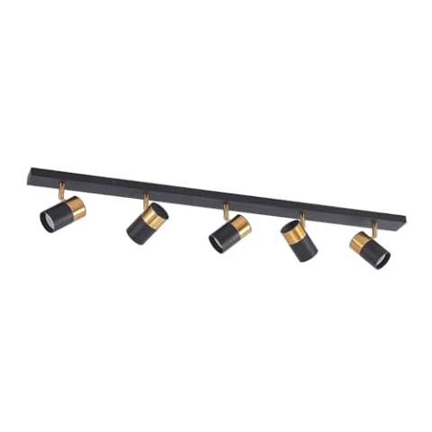 Arcchio Strahler Evaro (Modern) in Schwarz aus Metall (5 flammig, GU10) - Deckenlampe Deckenleuchte Lampe Spot Wohnzimmerleuchte