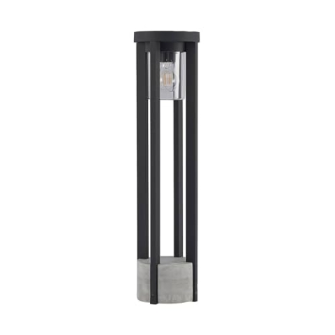 Lucande Außenleuchte Overa (spritzwassergeschützt (Modern) in Alu aus Aluminium (1 flammig, E27) - Wegeleuchte Pollerleuchte Wegelampe Sockelleuchte