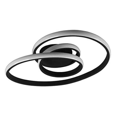 Reality Leuchten LED Deckenleuchte Sansa R62751132, Metall Schwarz matt, inklusiv 18.5 Watt LED, Switch Dimmer
