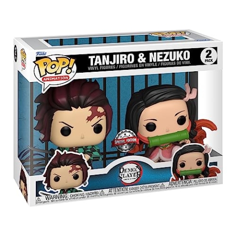 Demon Slayer: Kimetsu no Yaiba Pack 2 POP! Animation Vinyl Figurines Tanjiro & Nezuko cm