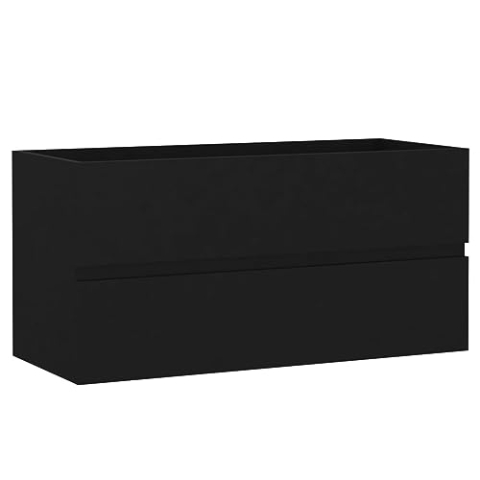 vidaXL Waschbeckenunterschrank Waschtisch Unterschrank Badmöbel Badschrank Badezimmerschrank Badezimmer Schwarz 90x38,5x45cm Holzwerkstoff