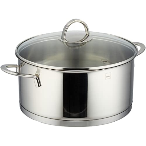 kela Bratentopf 24 cm CAILIN Kochtopf Induktion 4,75 L, Edelstahl 18/10, Glasdeckel, Kochtopf groß, unbeschichtet