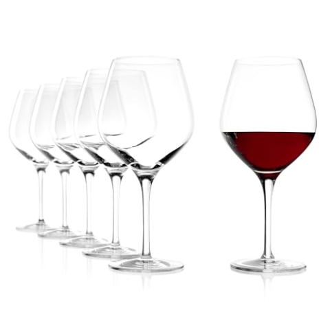 Stölzle Lausitz Burgundergläser Exquisit 6er-Set 650 ml – Elegante Rotweingläser ideal für Burgunder – Edler Rotwein-Ballon aus Kristallglas für optimale Aromaentfaltung – Spülmaschinen- & Stoßfest