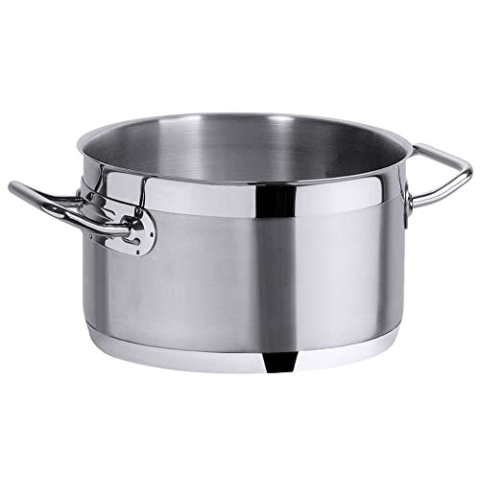 Contacto Professioneller niedriger Edelstahl Kochtopf Suppentopf Fleischtopf 36 cm in Gastroqualität extrem robust