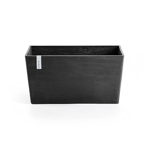 Ecopots Blumentopf Paris Dunkel Grau - 60 x 26 cm - Raumteiler, Sichtschutz - Pflanzentopf rechteckig aus Recycling Kunststoff - Übertopf modern für Indoor und Outdoor