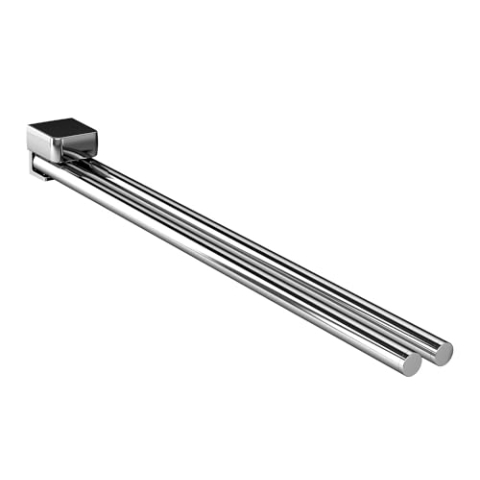 Emco Trend Handtuchhalter Chrom, Handtuchstange 2-armig, schwenkbar, zur Wandmontage, Länge 450 mm - 025000145, Grau
