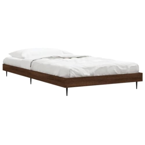 vidaXL Bettgestell Braun Eichen-Optik 100x200 cm Holzwerkstoff