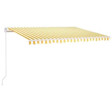vidaXL Gelenkarmmarkise Einziehbar Markise Sonnenmarkise Balkonmarkise Sonnenschutz Sichtschutz Fenster Terrasse Garten 450x300cm Gelb Weiß