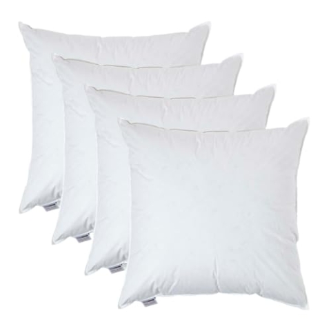 Homescapes Füllkissen 65x65 cm – 4er-Set Federkissen mit Baumwollbezug, Kissenfüllung/Innenkissen für Dekokissen wie Sofakissen, Bettkissen, Cocktailkissen & Kopfkissen