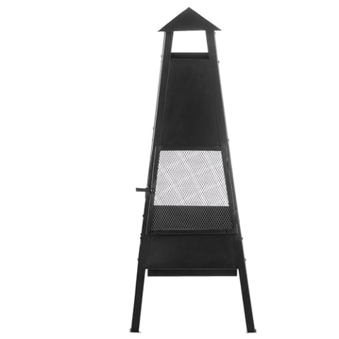 Beliani Feuerstelle schwarz Stahl Modern Outdoor Feuerpyramide Yasur
