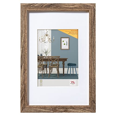 walther design Bilderrahmen nussbaum 50 x 70 cm mit Kunstglas und Passepartout Fiorito Holzrahmen EFX070N