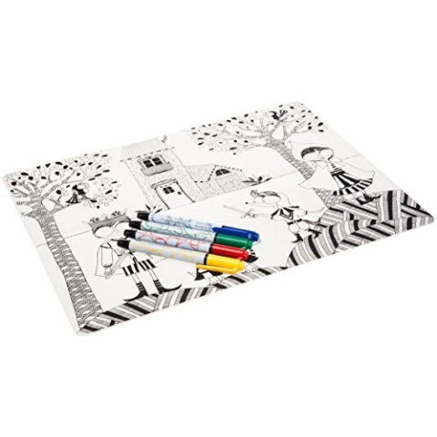 modern-twist 2.702 Ausmal-Tischset Versteckspiel Hide & Seek, Geschenk-Set inklusive 4 Filzstifte