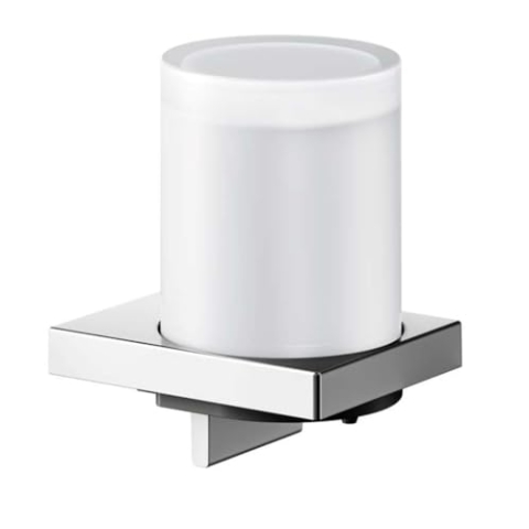 KEUCO Lotion-Spender Metall verchromt und Kristall-Glas, Inhalt nachfüllbar ca. 180ml, Seifenspender für Bad und Gäste-WC, Wandmontage, Edition 90 Square