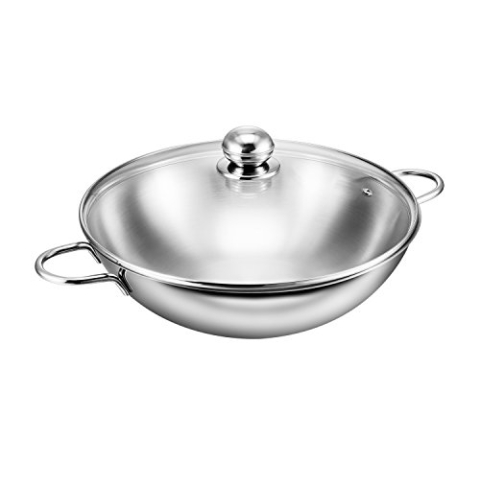 Kopf Wok Induktion mit Deckel Josie (Edelstahl, Ø 32 cm) Wokpfanne Induktion