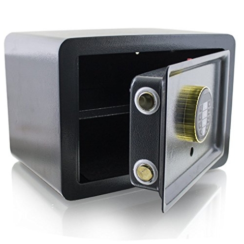BITUXX® Design Safe Tresor elektronisch Minisafe Wandtresor Wandsafe Schranktresor Geldschrank Möbeltresor Geldsafe (Grau)