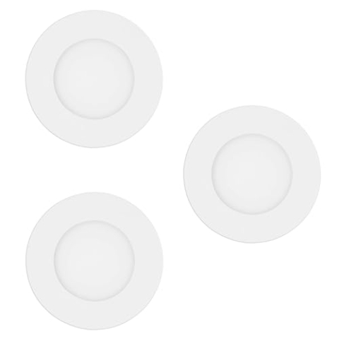 EGLO connect.z Smart-Home 3er-Set LED Bad-Einbaustrahler Fueva-Z, ultra flach, Ø 85 mm, ZigBee, App und Sprachsteuerung Alexa, Lichtfarbe (warmweiß-kaltweiß), dimmbar, 3 Metall Einbauspots weiß, IP44