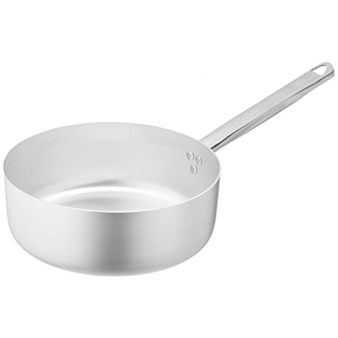 Pentole Agnelli Linie Aluminium 3 mm Schmortopf mit 1 Griff 24 cm Silber/schwarz