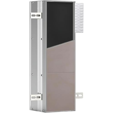 EMCO Asis Plus Unterputz-WC Modul mit Toilettenpapierhalter, Badezimmerschrank für unsichtbaren Stauraum, Hochschrank mit Push to Open- Funktion und 3 Fächern, Türanschlag Links