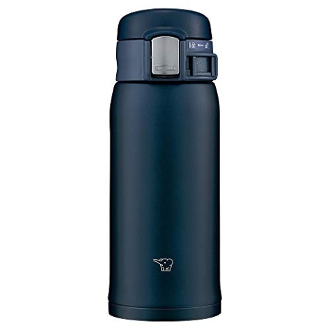 Zojirushi SM-SF36-AD Wasserflasche, direktes Trinken, One-Touch-Öffnung, Edelstahlbecher, 360 ml, Marineblau