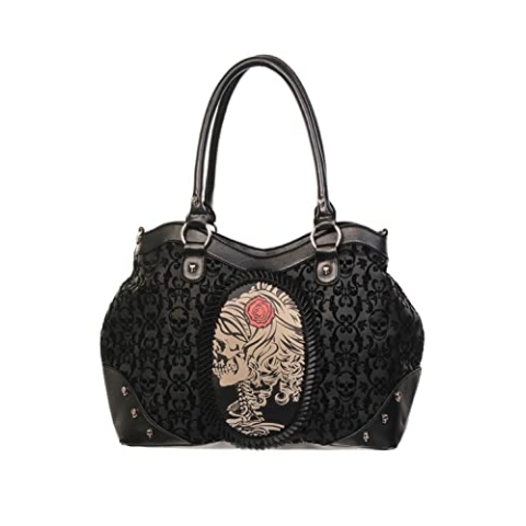 Banned BBN757 Flocked Cameo Lady Rose Damen Handtasche