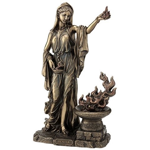 US Hestia – griechische Göttin aus Kaltgussbronze, 29 cm, Weiß