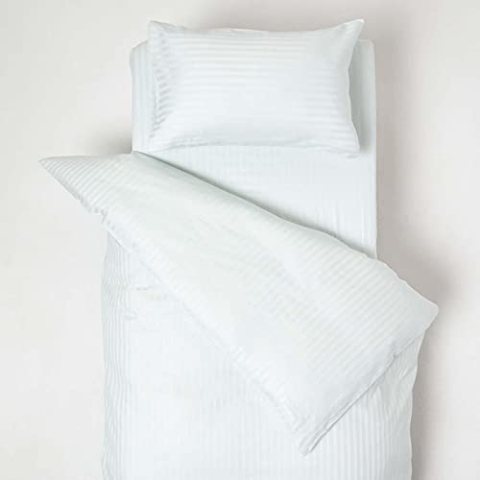 Homescapes Damast-Bettwäsche für Kinder, Aqua, 1 Bettbezug 120x150 cm & 1 Kissenbezug 40x60 cm, 100% ägyptische Baumwolle