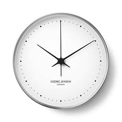 Georg Jensen Henning Koppel Uhr, Schwarz, 6 x 22 x 22 cm, Plastik, Silber, 10 x 10 x 4.4 cm