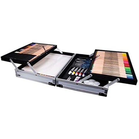 Daler Rowney SIMPLY Valisette complet de 122 pieces en métal pour artiste