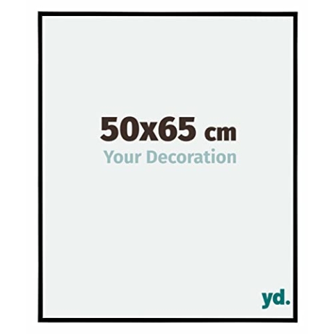 Your Decoration - Bilderrahmen 50x65 cm - Schwarz Matt - Bilderrahmen aus Kunststoff mit Acrylglas - Antireflex - 50x65 Rahmen - Evry