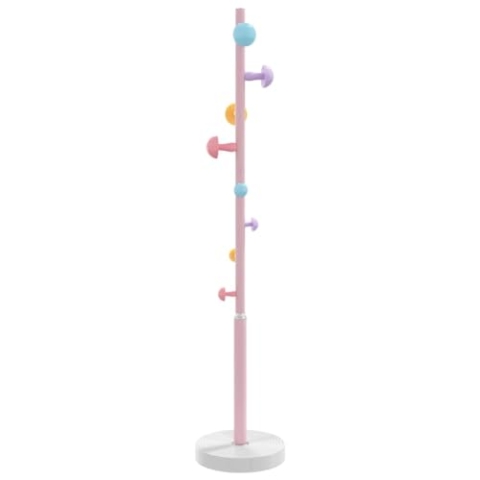 vidaXL Garderobenständer, Kleiderständer mit 8 Haken, Standgarderobe Garderobe für Wohnzimmer Schlafzimmer Flur, 172 cm Rosa Pulverbeschichtetes Eisen