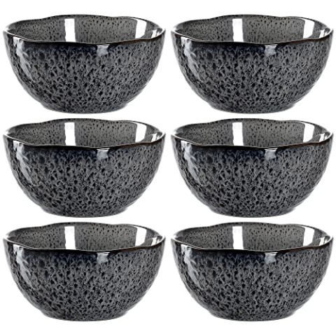LEONARDO HOME 018579 MATERA Keramikschale 12 cm anthrazit 6er Set, Keramik