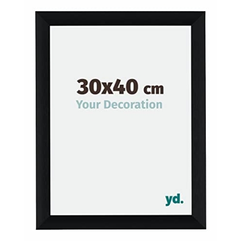 yd. Your Decoration - Bilderrahmen 30x40 cm - Schwarz Gebürstet - Bilderrahmen aus Aluminium mit Acrylglas - Antireflex - 30x40 Rahmen - Tucson