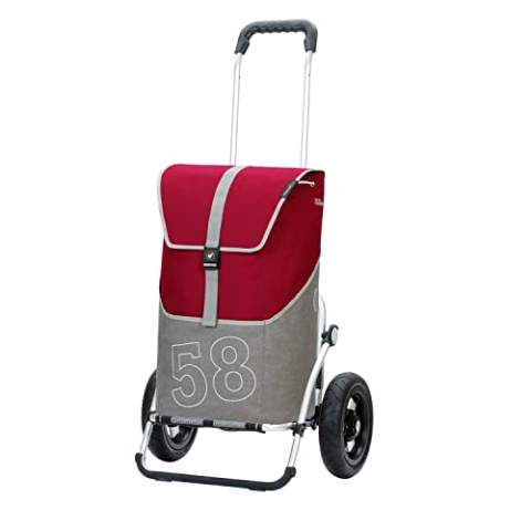 ANDERSEN Einkaufstrolley - Royal Shopper Filip rot 46 L Handwagen,Rucksack,Thermo, Aluminium, klappbar, luftbereiftes Kugellagerrad